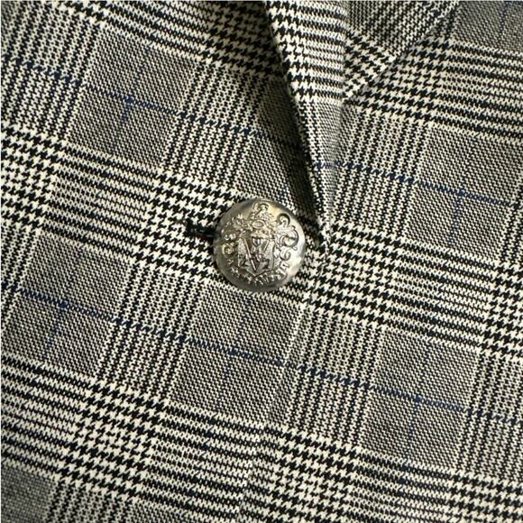 Veronica Beard Fabiola Jacket In Heather Grey / Blue Multi 10 Plaid Crop Blazer - Picture 6 of 16